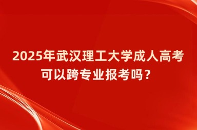 2025年武漢理工大學成人高考可以跨專業(yè)報考嗎？
