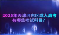 2025年天津河?xùn)|區(qū)成人高考有哪些考試科目？