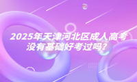 2025年天津河北區(qū)成人高考沒(méi)有基礎(chǔ)好考過(guò)嗎？