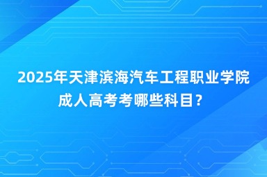 2025年天津濱海汽車工程職業(yè)學院成人高考考哪些科目？