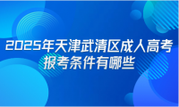 2025年天津武清區(qū)成人高考報(bào)考條件有哪些
