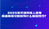2025年天津市成人高考英語英譯漢題目有什么解答技巧？