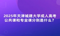 2025年天津城建大學成人高考公共課和專業(yè)課分別是什么？