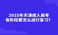 2025年天津成人高考各階段要怎么進(jìn)行復(fù)習(xí)？
