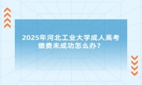 2025年河北工業(yè)大學(xué)成人高考繳費(fèi)未成功怎么辦？