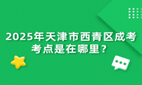 2025年天津市西青區(qū)成考考點(diǎn)是在哪里？