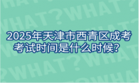 2025年天津市西青區(qū)成考考試時間是什么時候？