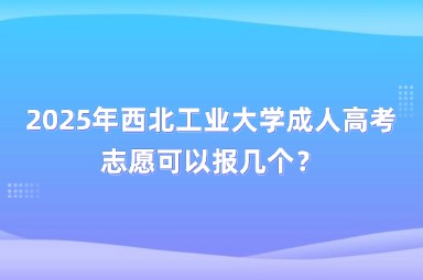 2025年西北工業(yè)大學(xué)成人高考志愿可以報(bào)幾個(gè)？