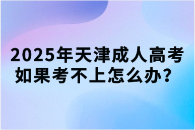 2025年天津成人高考如果考不上怎么辦？
